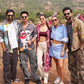 Five models outdoors showcasing Stylera artistic printed resort shirt and casual shirts styled for travel and vacation