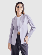 Single-Buttoned Blazer- Grey