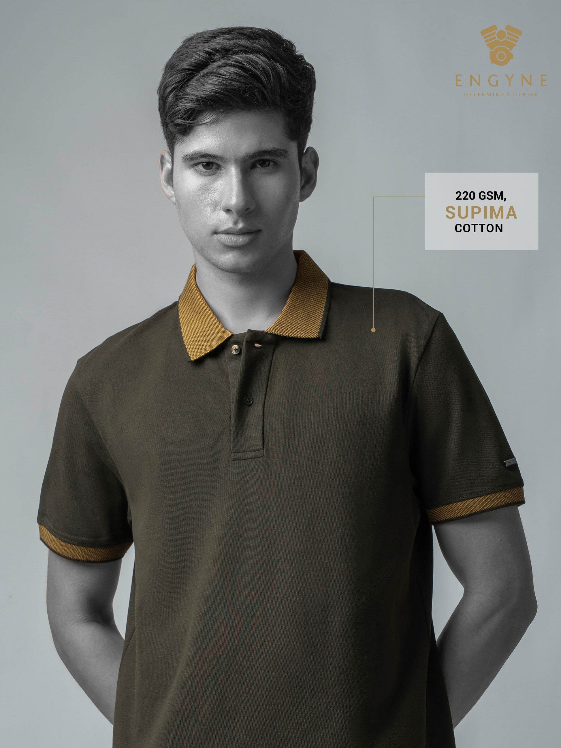 Olive polo tshirt for men 