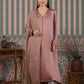 Elegant long kurta with dupatta in soft mauve color, perfect for formal occasions and festive wear