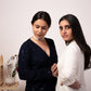 Two women modeling ethnic jackets for casual wear, showcasing intricate designs and styles