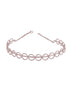 Stylera rose gold circle link fashion accessory choker necklace with adjustable chain and lobster clasp