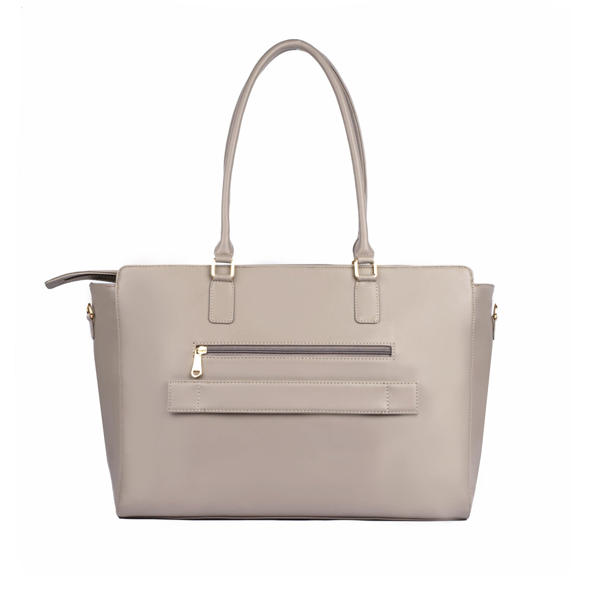 Stylish oversized tote bag in light gray, perfect as a fashionable laptop tote bag with ample storage.