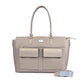 Stylish oversized tote bag in gray with double front pockets, perfect fashionable laptop tote bag