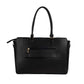 Black oversized tote bag with gold accents, a fashionable large tote for laptops