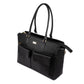 Stylish oversized black tote bag with pockets, a fashionable large tote for laptops