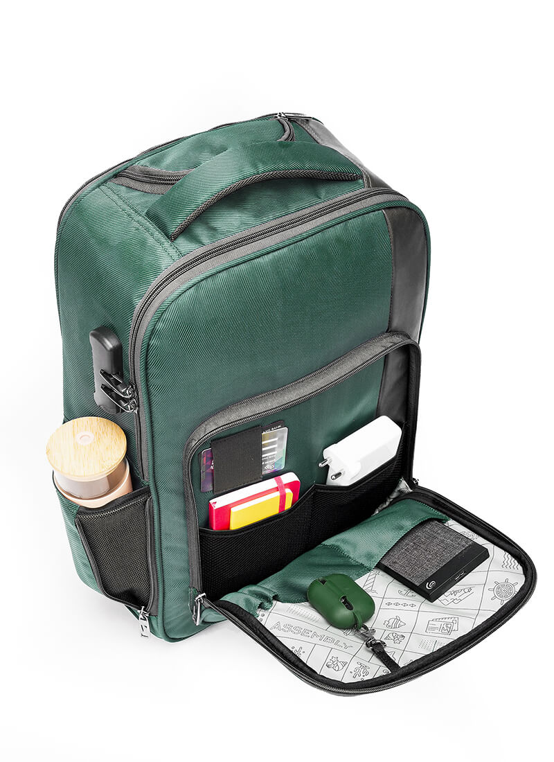 Jetson | Green | Laptop Trolley Backpack