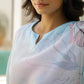 Model wearing a stylish floral cotton co ord set for women featuring soft pastel colors and elegant design.