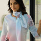 Stylera floral cotton co ord set for women featuring a stylish blouse and matching scarf