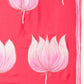 Bright pink floral designer mal mal saree featuring elegant lotus patterns for festive occasions