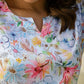 Floral pajama set for women featuring a colorful floral print and a comfortable neckline