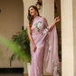 Elegant floral statement saree in light purple with stunning floral embroidery for special occasions
