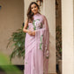 Stylera floral statement saree in light purple with floral embroidery for elegant occasions