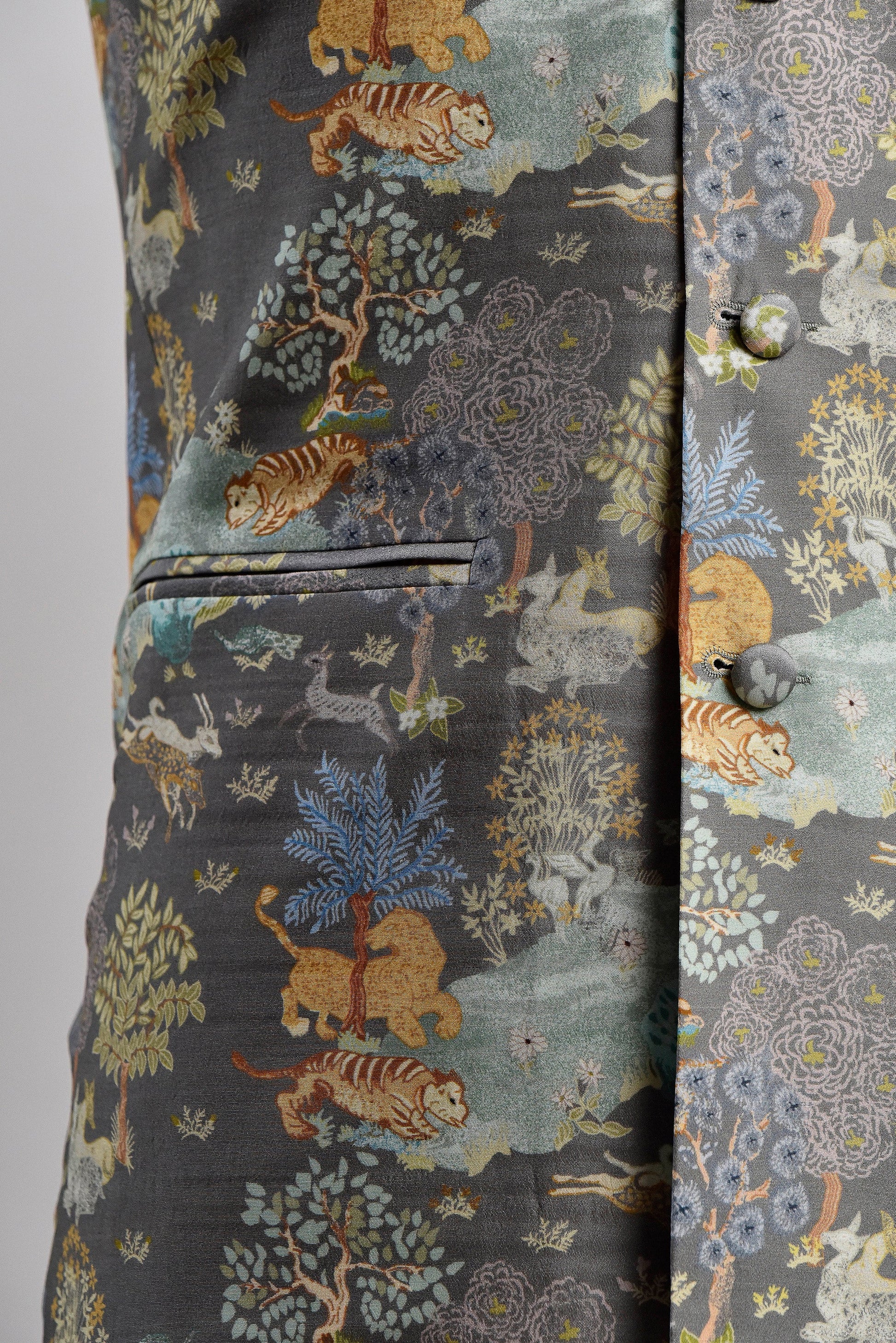 Stylish Stylera Jacket featuring vibrant prints, ideal for formal ethnic wear for men