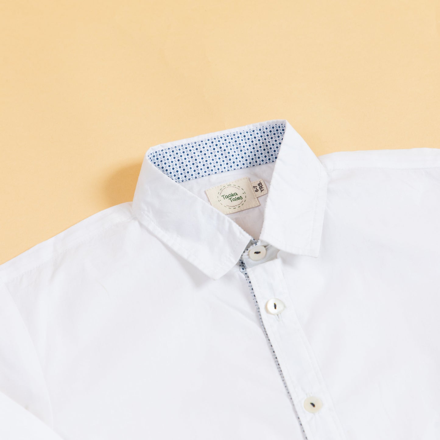 Stylera formal white shirt with contrasting collar and button details for stylish occasions