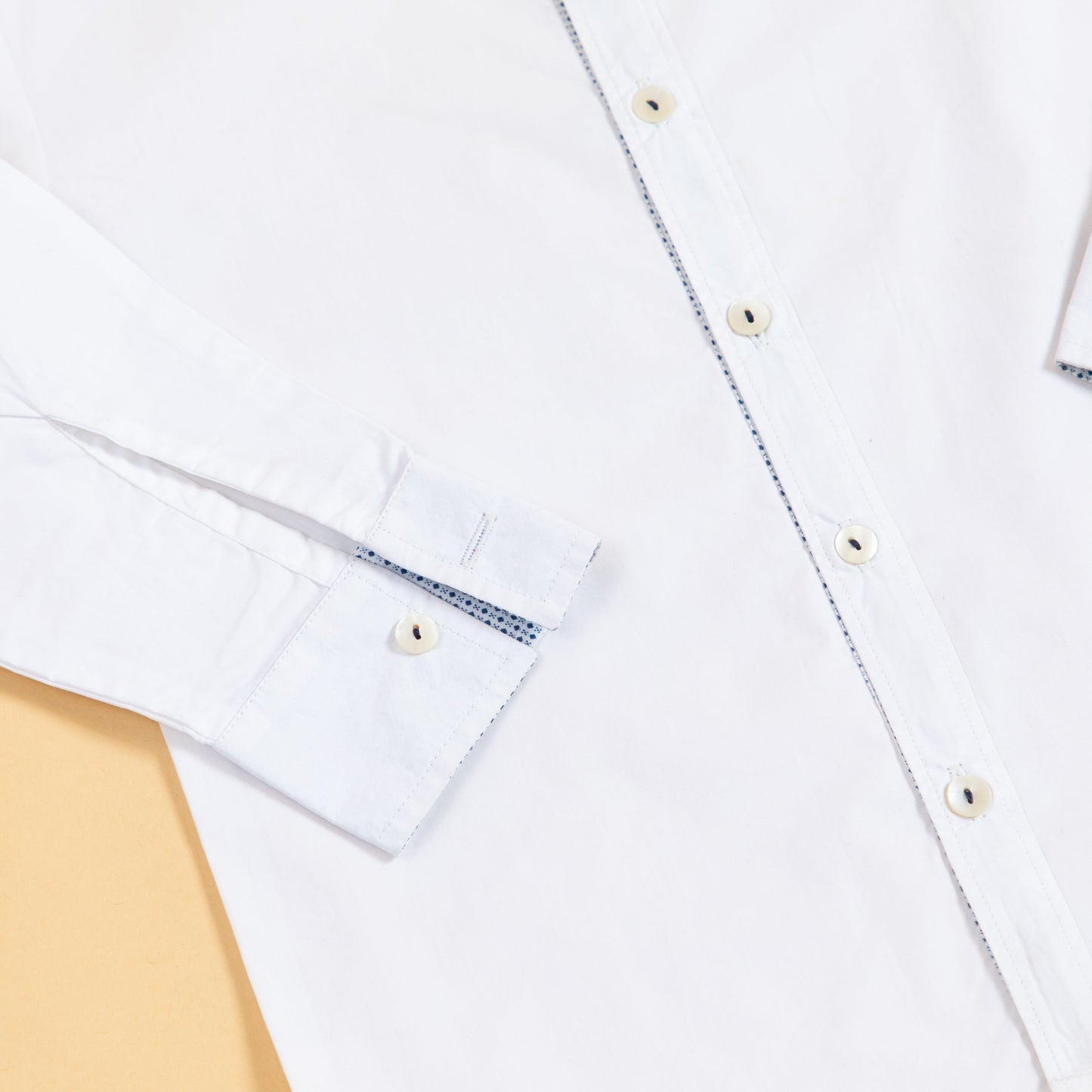 Stylera formal white shirt with button details and precision stitching