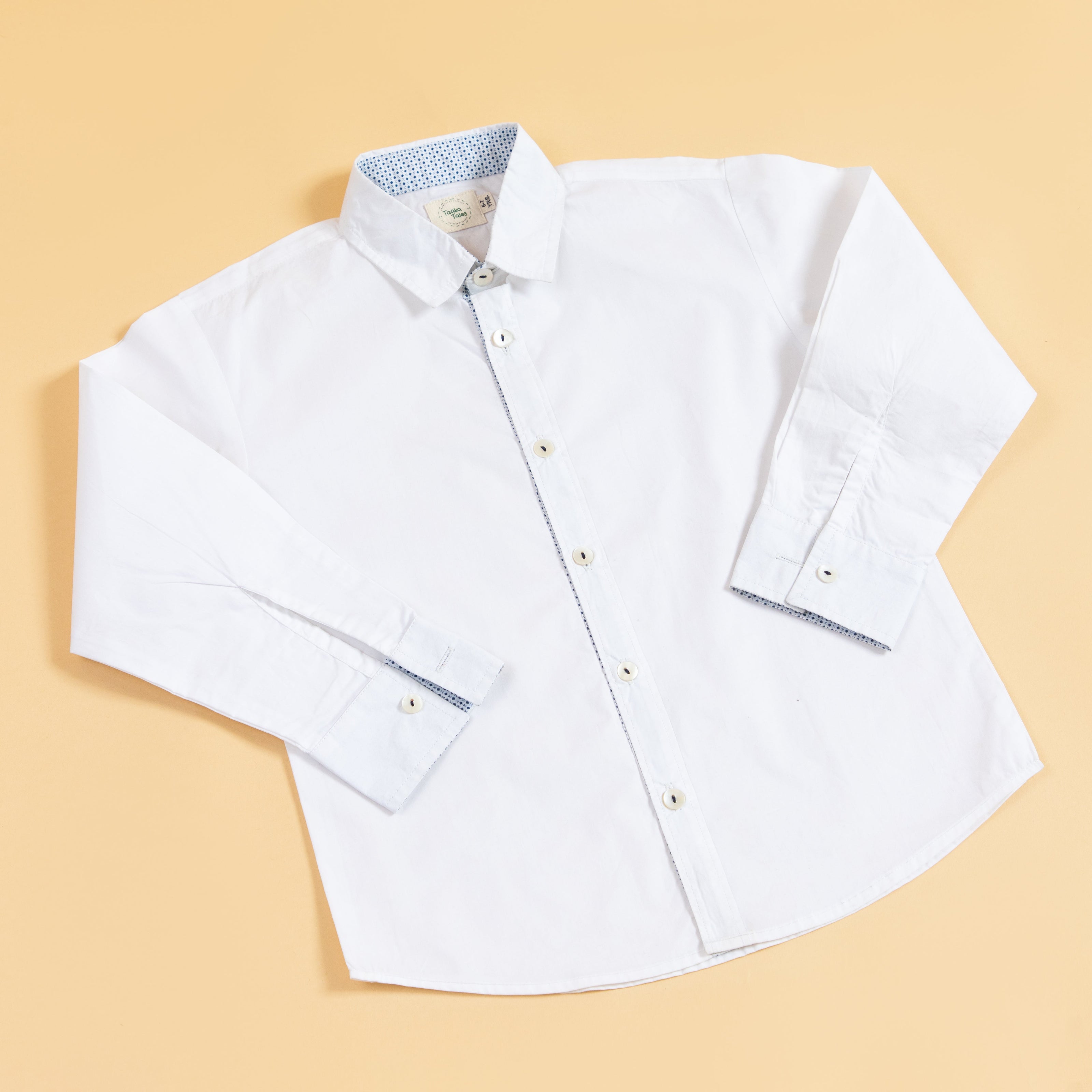 Stylera formal white shirt with a stylish collar and button-up design for kids