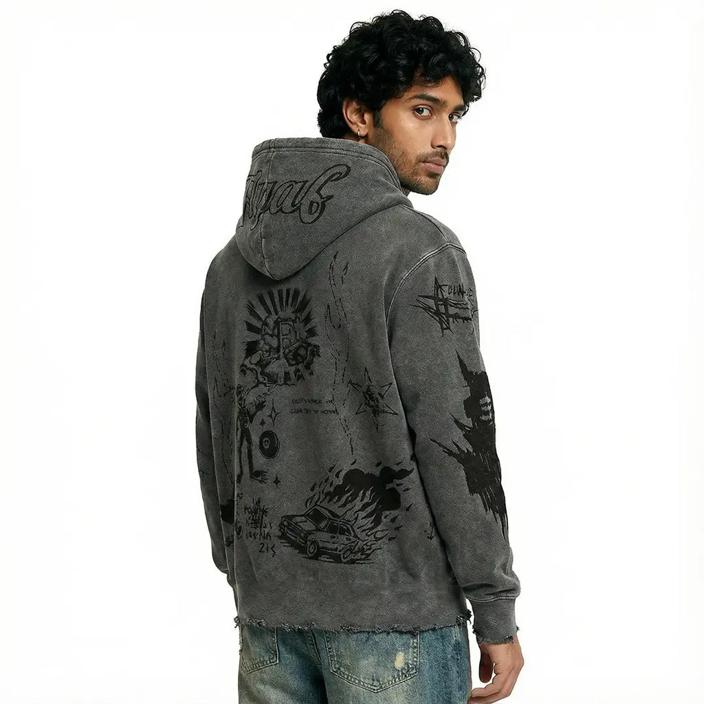Ashes Anthem Regular Fit Grey Hoodie FLYAF