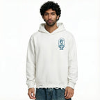 Ethereal Edge Regular Fit Printed White Hoodie FLYAF