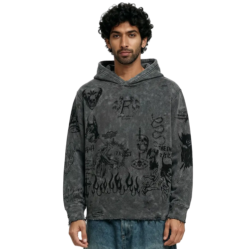 Ashes Anthem Regular Fit Grey Hoodie FLYAF