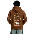 Mystic Grasp Regular Fit Printed Brown Hoodie FLYAF