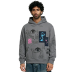 Cryptic Canvas Regular Fit Printed Grey Hoodie FLYAF