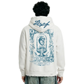 Ethereal Edge Regular Fit Printed White Hoodie FLYAF