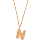 stylera gold letter N pendant necklace with textured filigree design and small crystal accents on gold chain