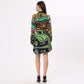 Stylera graphic print shirt dress for women featuring colorful urban designs and a stylish collar
