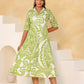 Stylera Green Boho Summer Dress with a Vibrant Pattern and Flowy Fit for Warm Weather