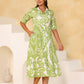 Stylera Green Boho Summer Dress with Elegant Patterns and Comfortable Fit