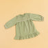 Stylera Green Girls Dress with Smocked Bodice and Ruffled Hem for Stylish Kids