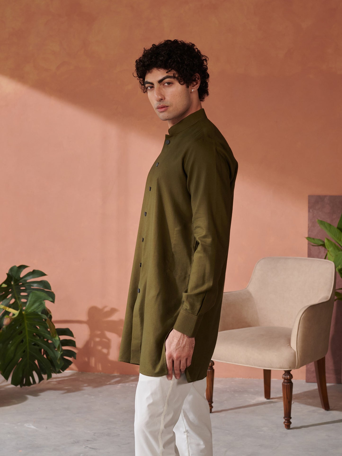 Stylish green Jodhpuri kurta from Stylera with a modern fit and full sleeves