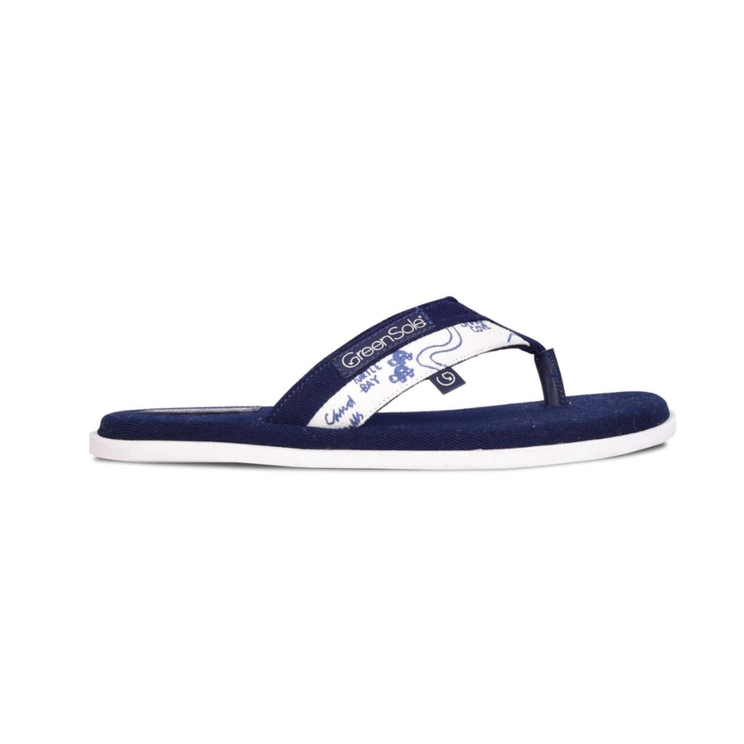 Stylera men's denim slippers with a comfortable flip-flop design in navy blue