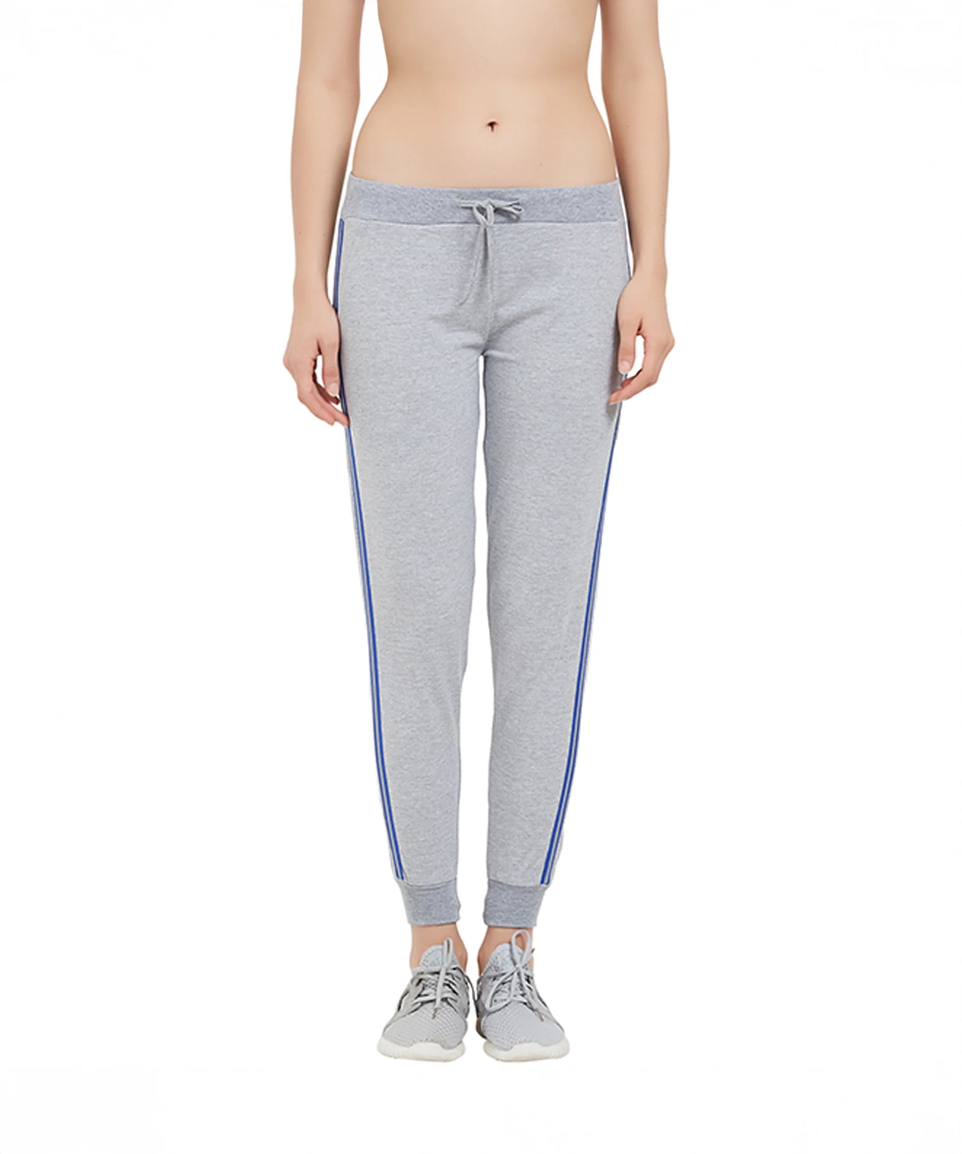 Stylera grey joggers with stripes featuring a comfortable fit and stylish design