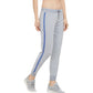 Stylish grey joggers with stripes featuring a comfortable fit for casual wear or workouts