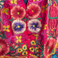 Stylera embroidered bright pink floral colorful festival fashion vest with button front and vibrant hand stitched details