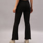 High waist black leggings for women with a flared design, perfect for stylish workouts and everyday wear