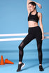 Stylera high waist gym leggings for women in black with mesh panels for stylish workouts