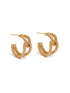 Stylera unique gold hoop earrings twisted rope knot design medium post back hoops