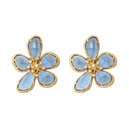 Bloomy Blue Pin Earrings JLT11467 Just Lil Things
