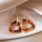 Brown Geometric Pin Earrings JLT11527 Just Lil Things