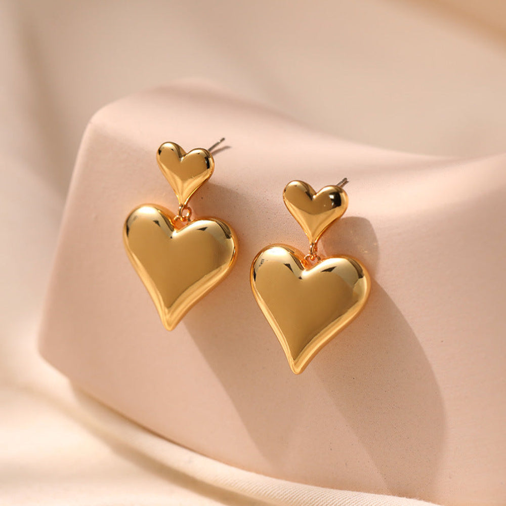 Aurora Gold Heart Drop Earrings JLT11758