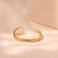 Artificial Double-Wire Open Cuff – Sleek Loop Design Bracelets jltb0304 Just Lil Things