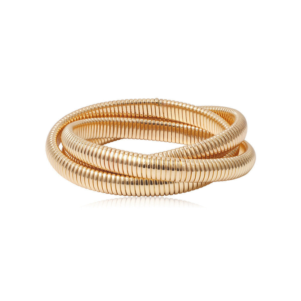 Just Lil Things Artificial Golden Coil Wrap – Flexible Stack Design Bracelets jltb0325