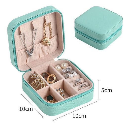 Black Travel Jewelry Organizer Case – Compact Storage Box for Rings, Earrings, and Necklaces Just Lil Things