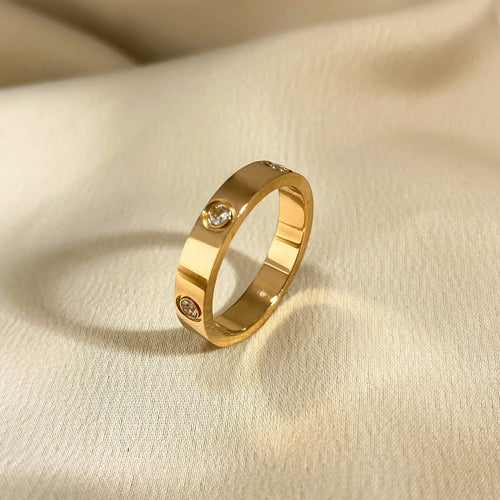 Artificial Crystal Studded Band Ring jltr0222 Just Lil Things