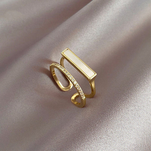 Artificial Dual Bar Adjustable Rings jltr0245 Just Lil Things