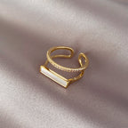 Artificial Dual Bar Adjustable Rings jltr0245 Just Lil Things