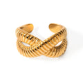 Cross Tubular “X” silhouette Gold-tone Ring JLTR0432 Just Lil Things
